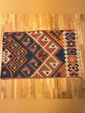 Pottery Barn tapestry Pillow Cover, cover only, approx 16x26” wool cotton
